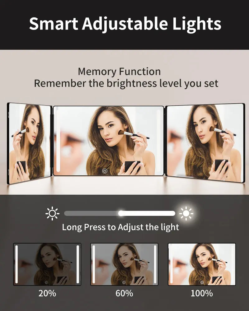 360-Degree Mirror mounted on wall for hair styling and daily makeup routine