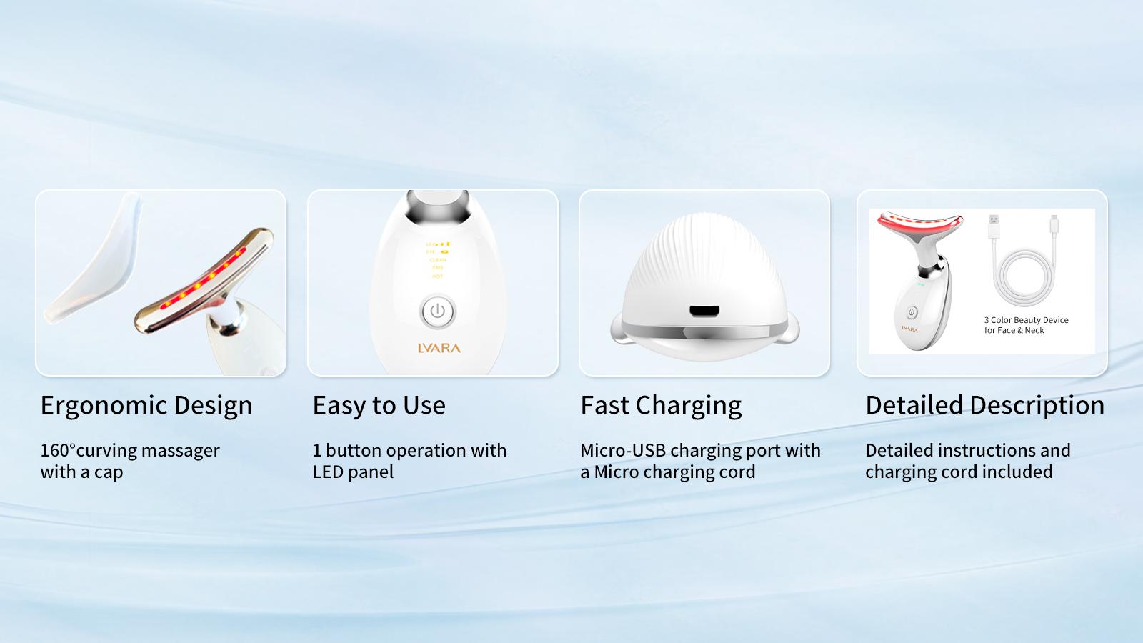LVARA 3-in-1 LED Microcurrent Facial Sculptor