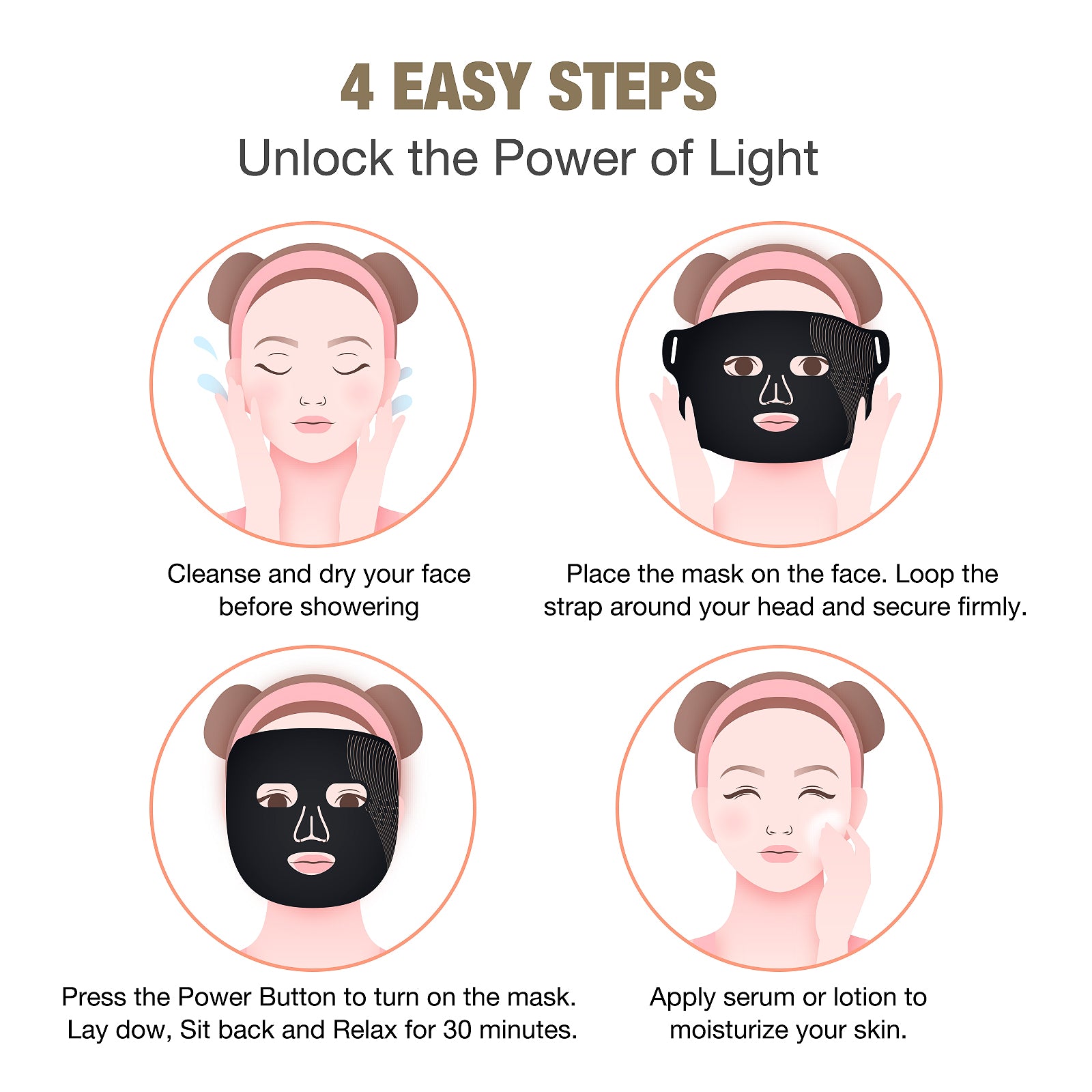 Umitec LED Mask Black