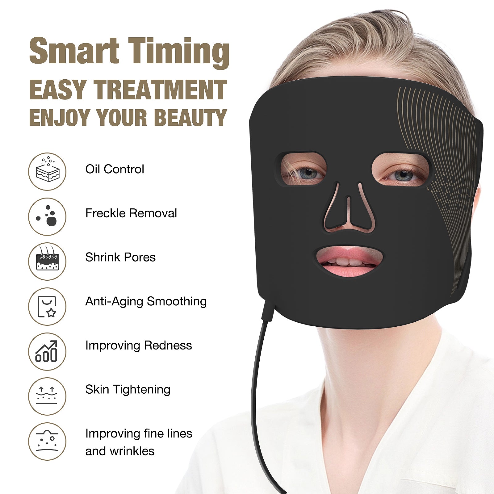 Umitec LED Mask Black