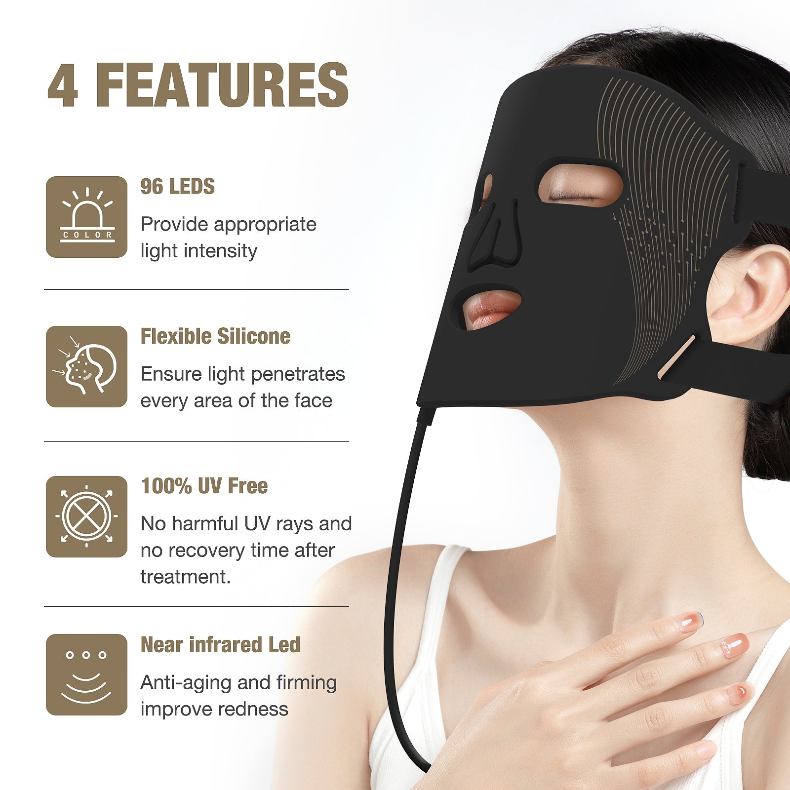 Umitec LED Mask Black