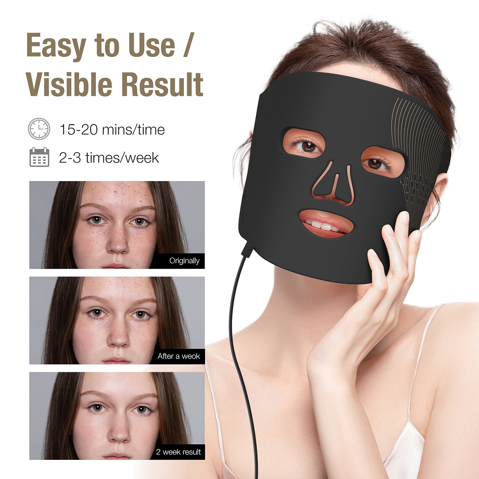 Umitec LED Mask Black
