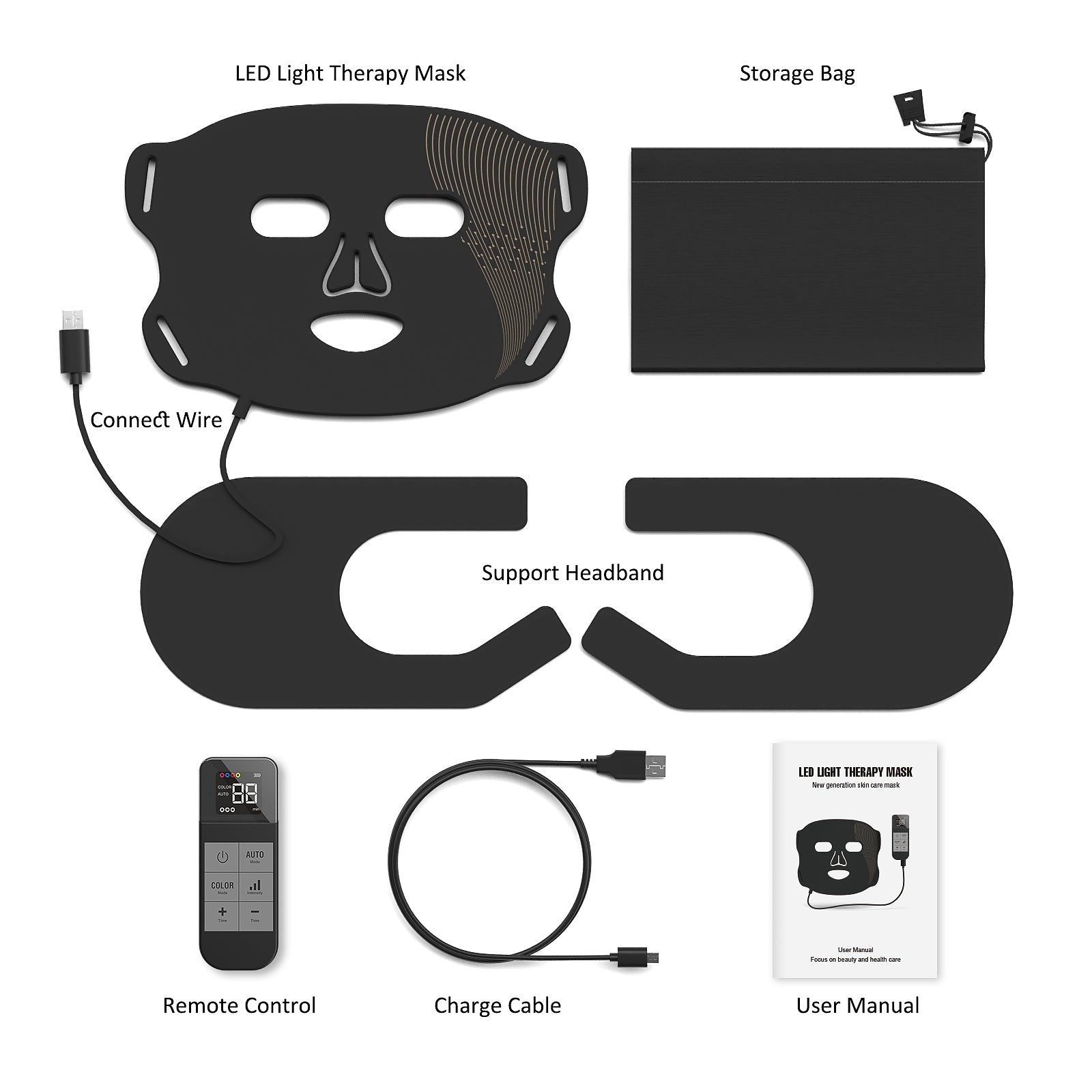Umitec LED Mask Black