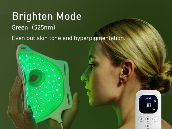 Green light targets the layers where discoloration begins, helping to balance melanin production and restore a clearer, brighter, more luminous complexion.