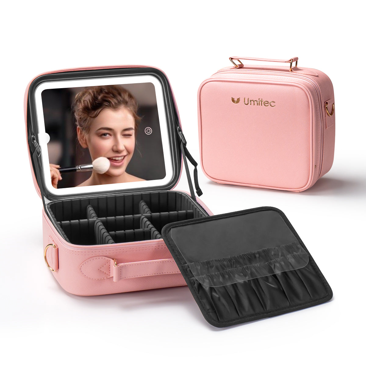 Umitec Makeup Kit Travel Bag with LED Mirror