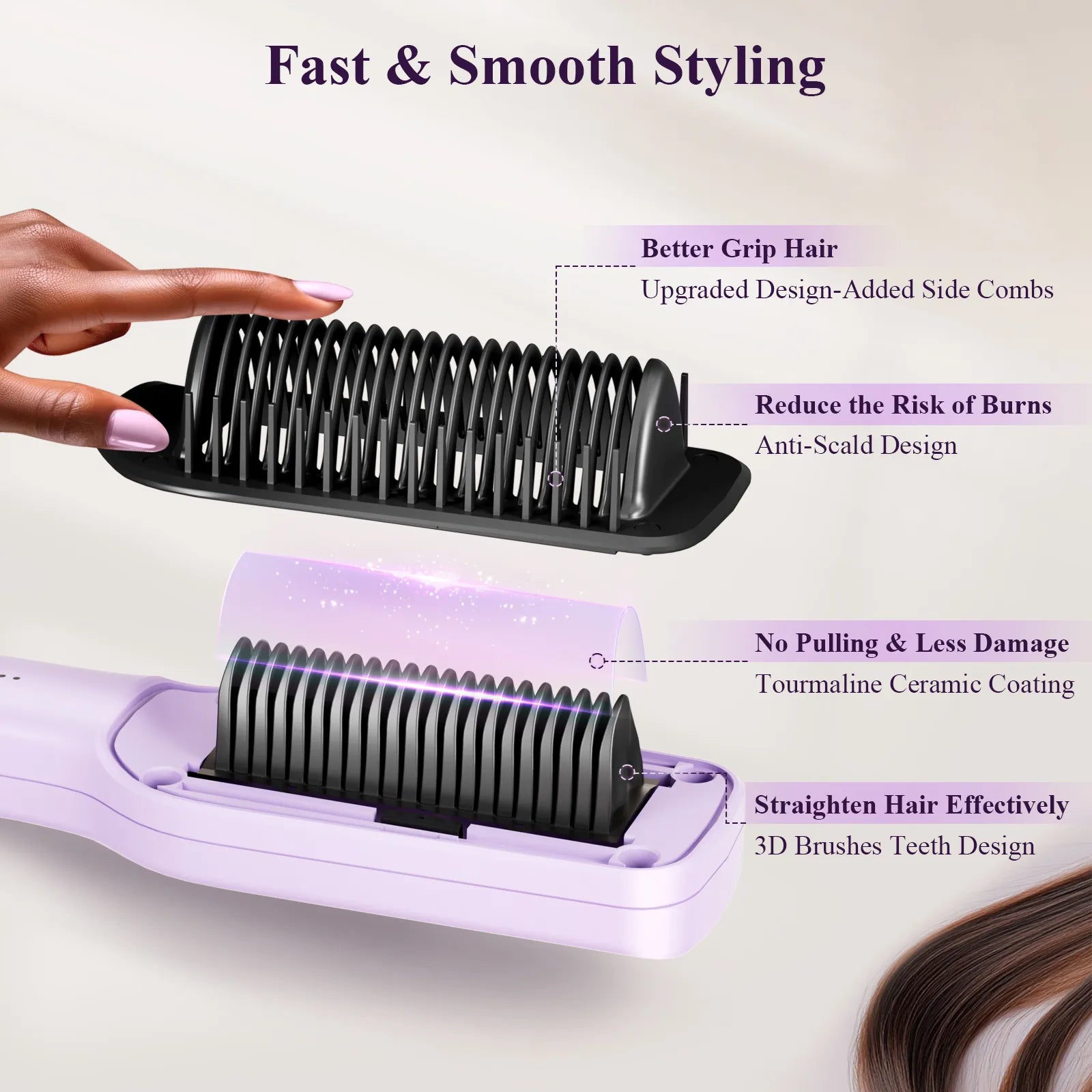 Umitec 2-in-1 Ionic Hair Straightener Brush