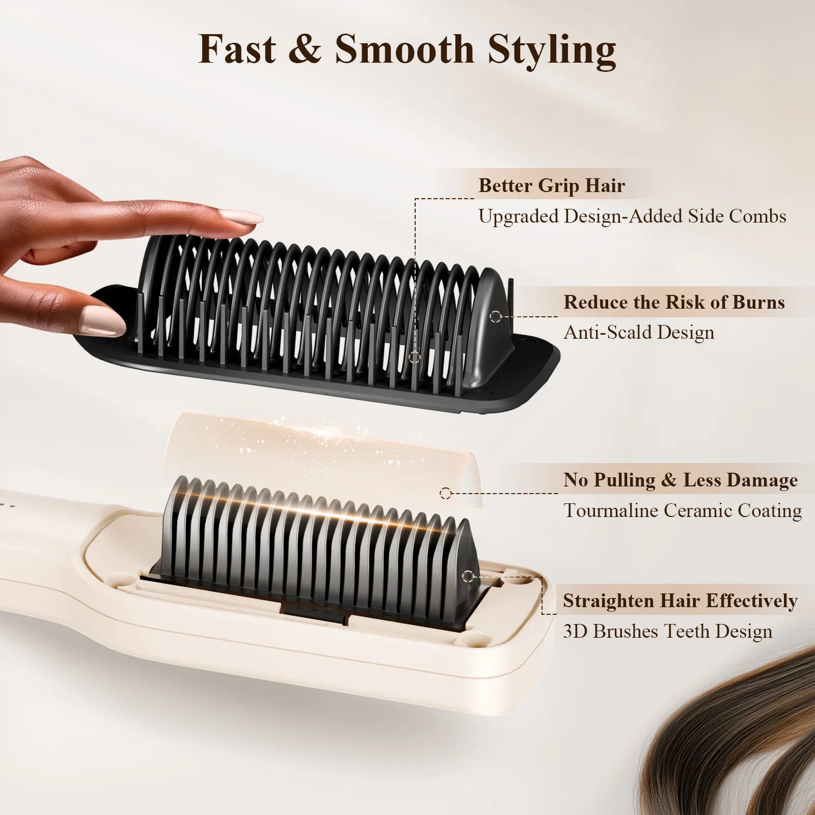 Umitec 2-in-1 Ionic Hair Straightener Brush