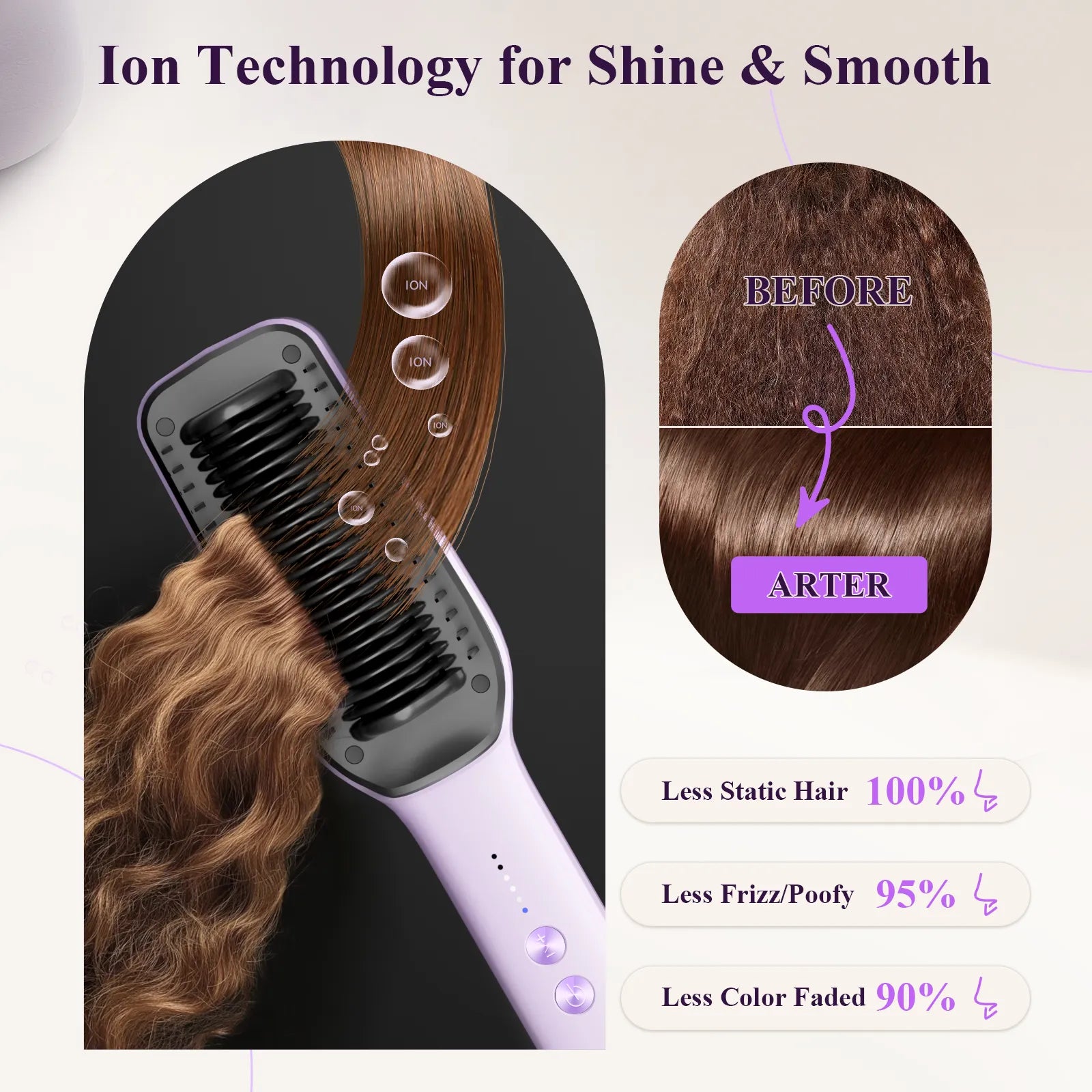 Umitec 2-in-1 Ionic Hair Straightener Brush