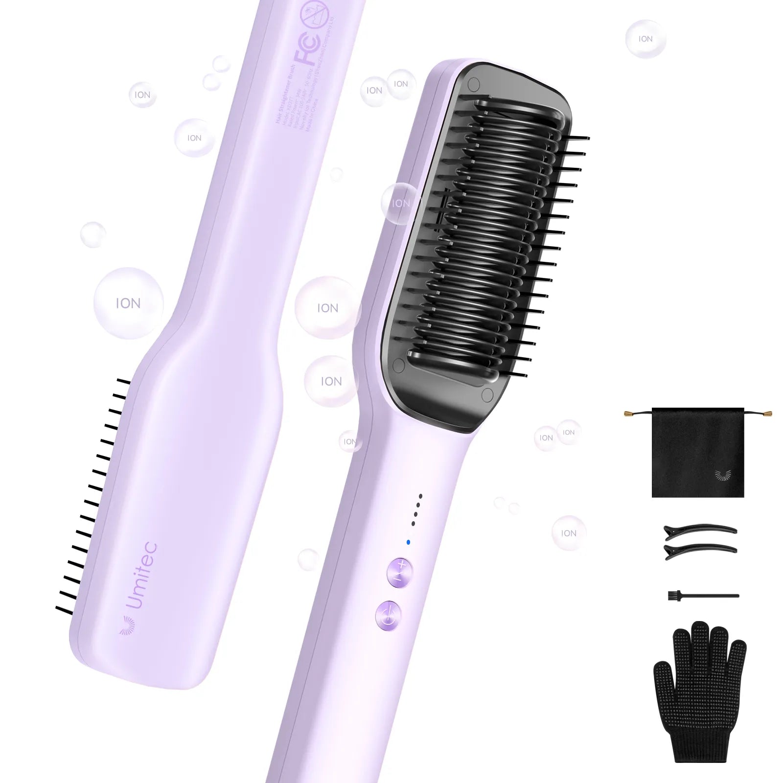 Umitec 2-in-1 Ionic Hair Straightener Brush