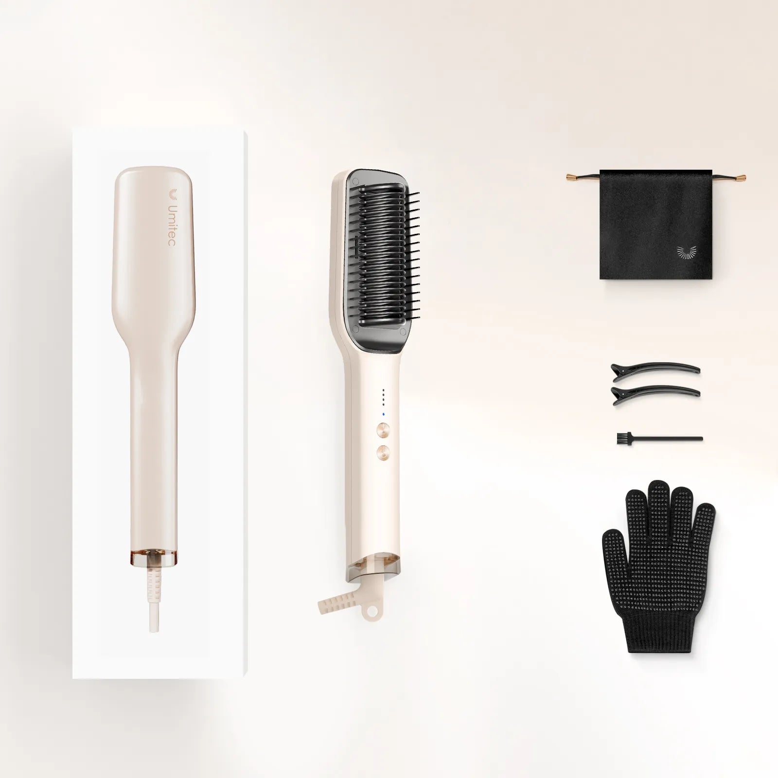 Umitec 2-in-1 Ionic Hair Straightener Brush