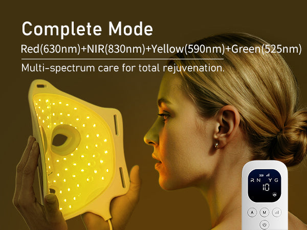 Umitec LED face mask yellow light mode supporting skin barrier