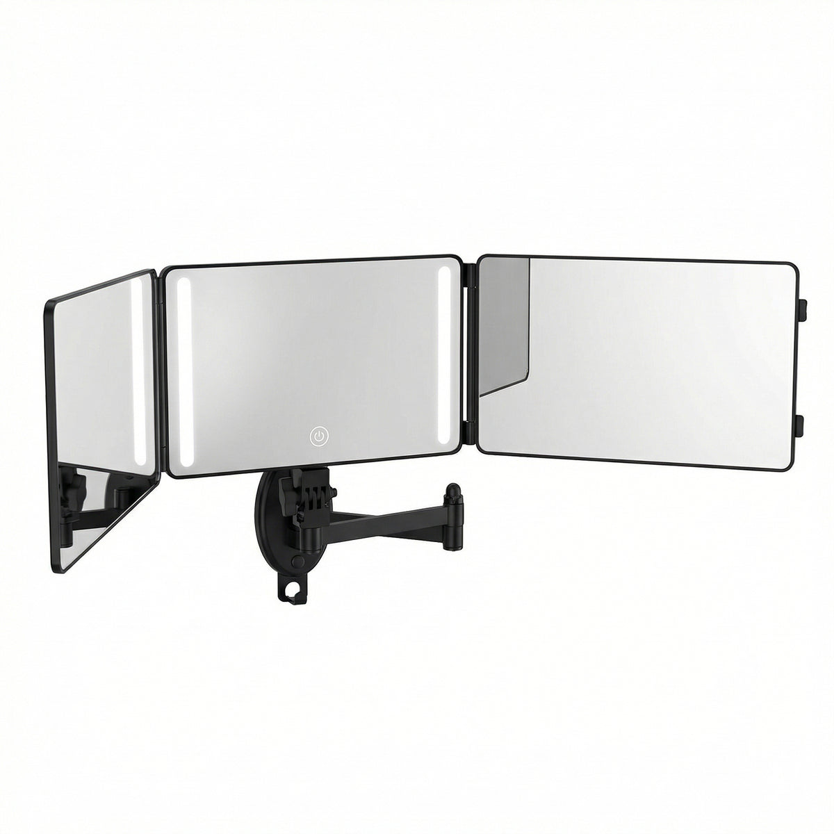 Umitec Trifold mirror medium-size wall-mounted with LED light
