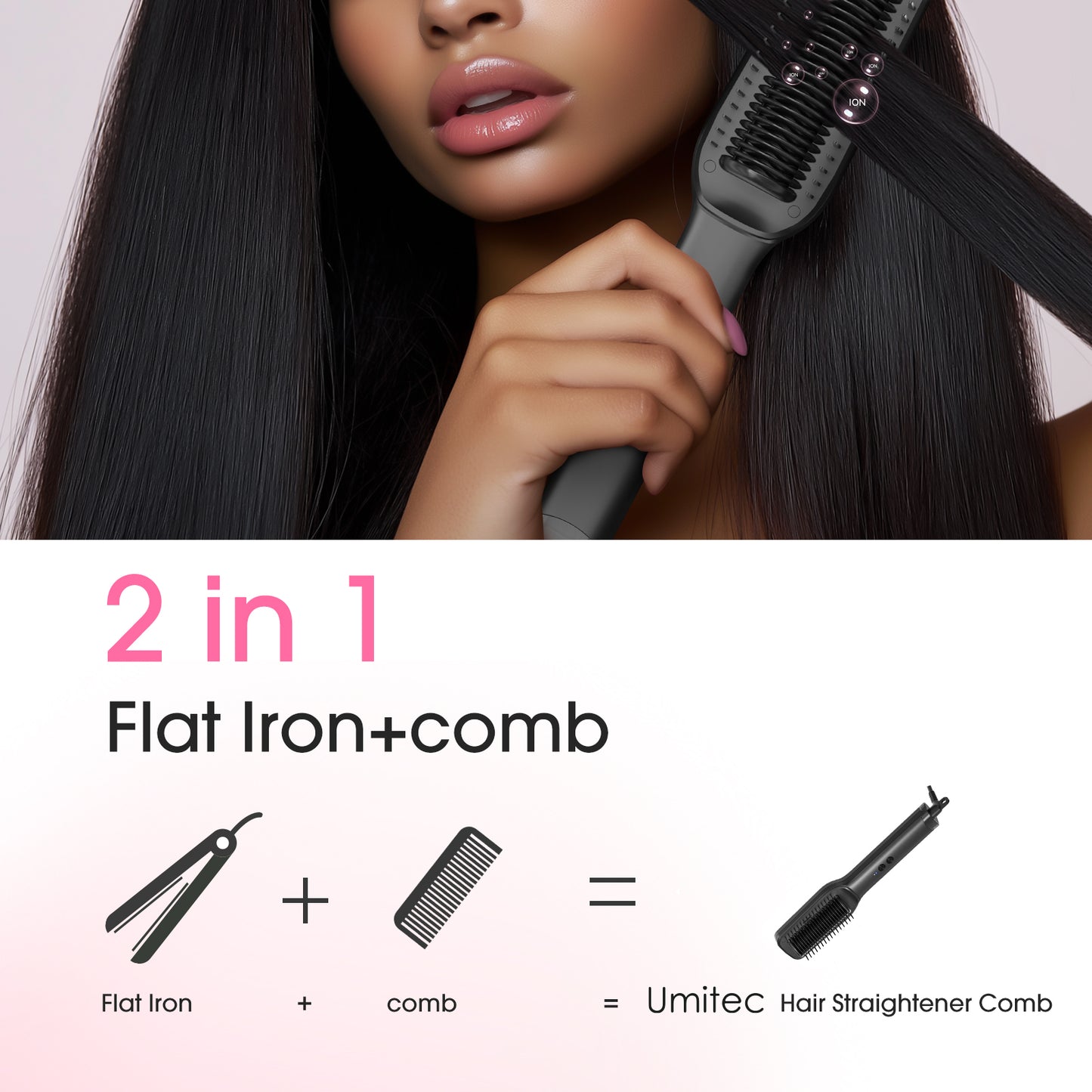 Umitec Negative Ions Hair Straightening Brush