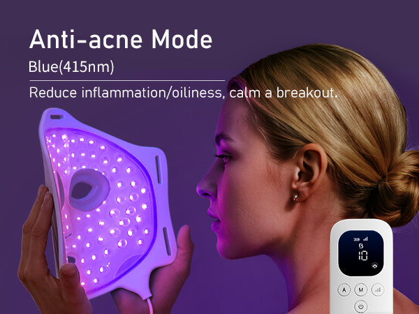 Acne starts with bacteria and oil deep within the pores, so does the solution. Blue light (415nm) targets the skin’s surface and oil glands to eliminate acne-causing bacteria, reduce inflammation, and balance oil production for a clearer, calmer complexion.