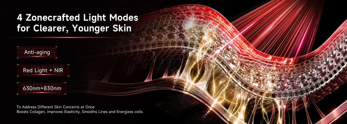 4 zonecrafted light modes - Anti-aging with Red and NIR