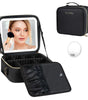Umitec Makeup Kit Travel Bag with 3 color LED Mirror