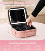 Umitec Makeup Kit Travel Bag with 3 color LED Mirror
