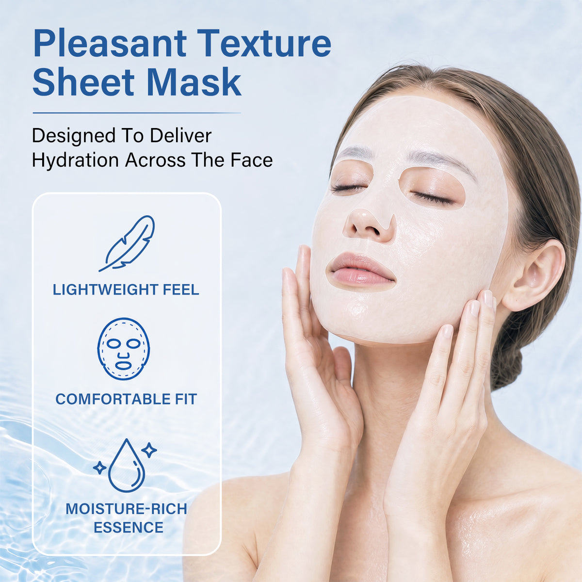 Umitec mask with pleasant texture sheet mask, lightweight feel, comfortabkle fit and moisture-rich essence