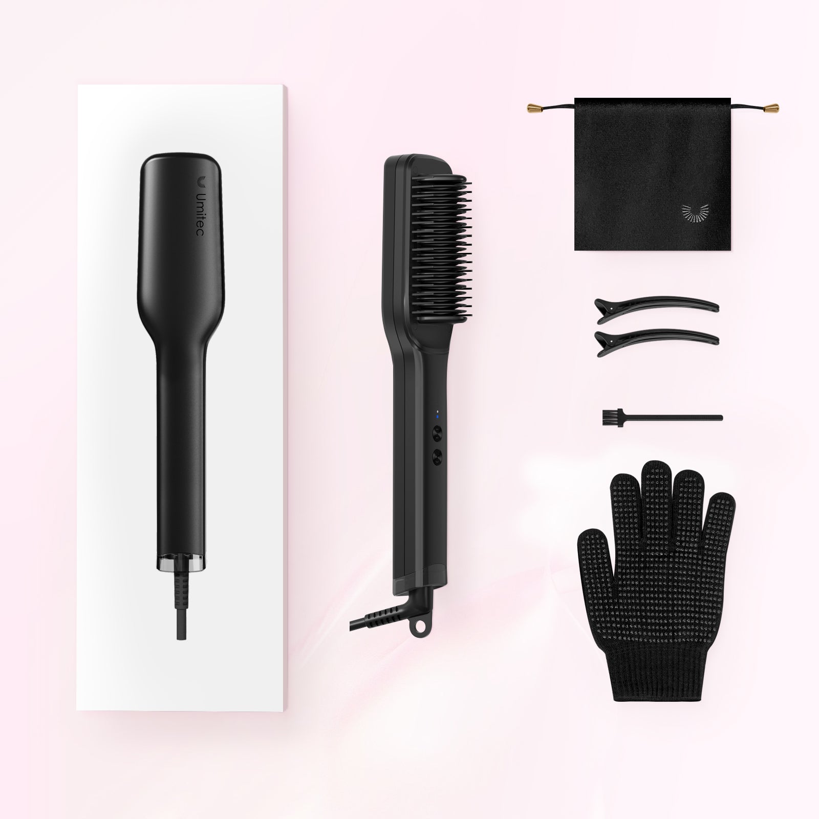 Umitec 2-in-1 Ionic Hair Straightener Brush