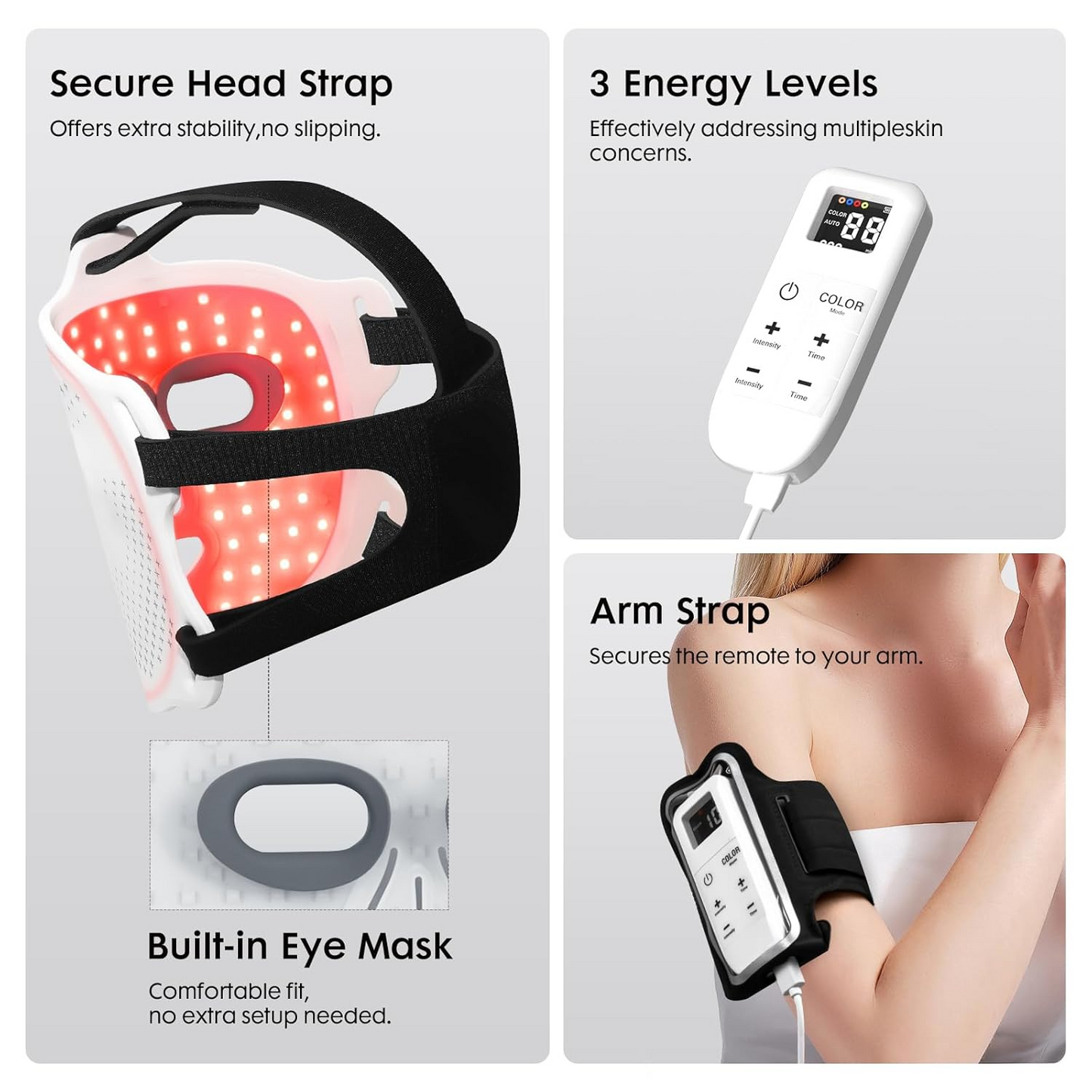 Umitec 4-in-1 LED Therapy Face Mask