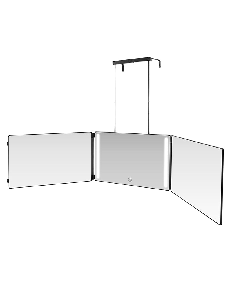 Umitec Trifold mirror hook-on with LED light