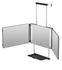 Umitec Trifold mirror hook-on with LED light and shelf