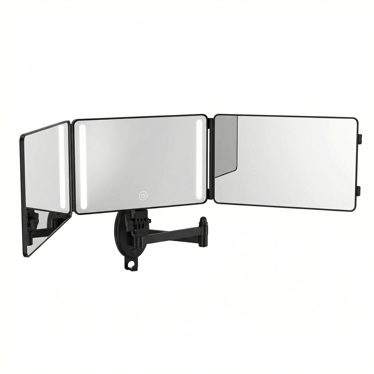 Umitec Trifold mirror medium-size wall-mounted with LED light